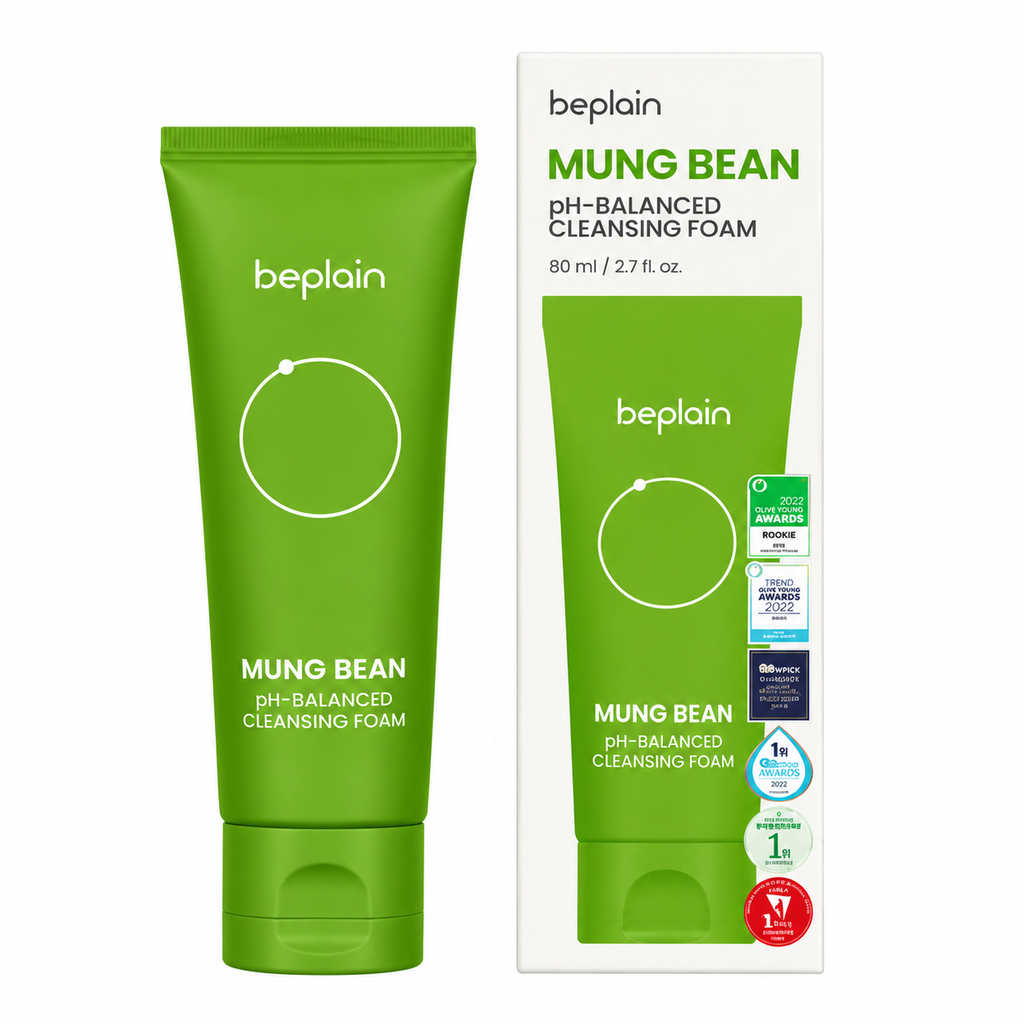 beplain Mung Bean – mousse nettoyante pH équilibré 80 ml